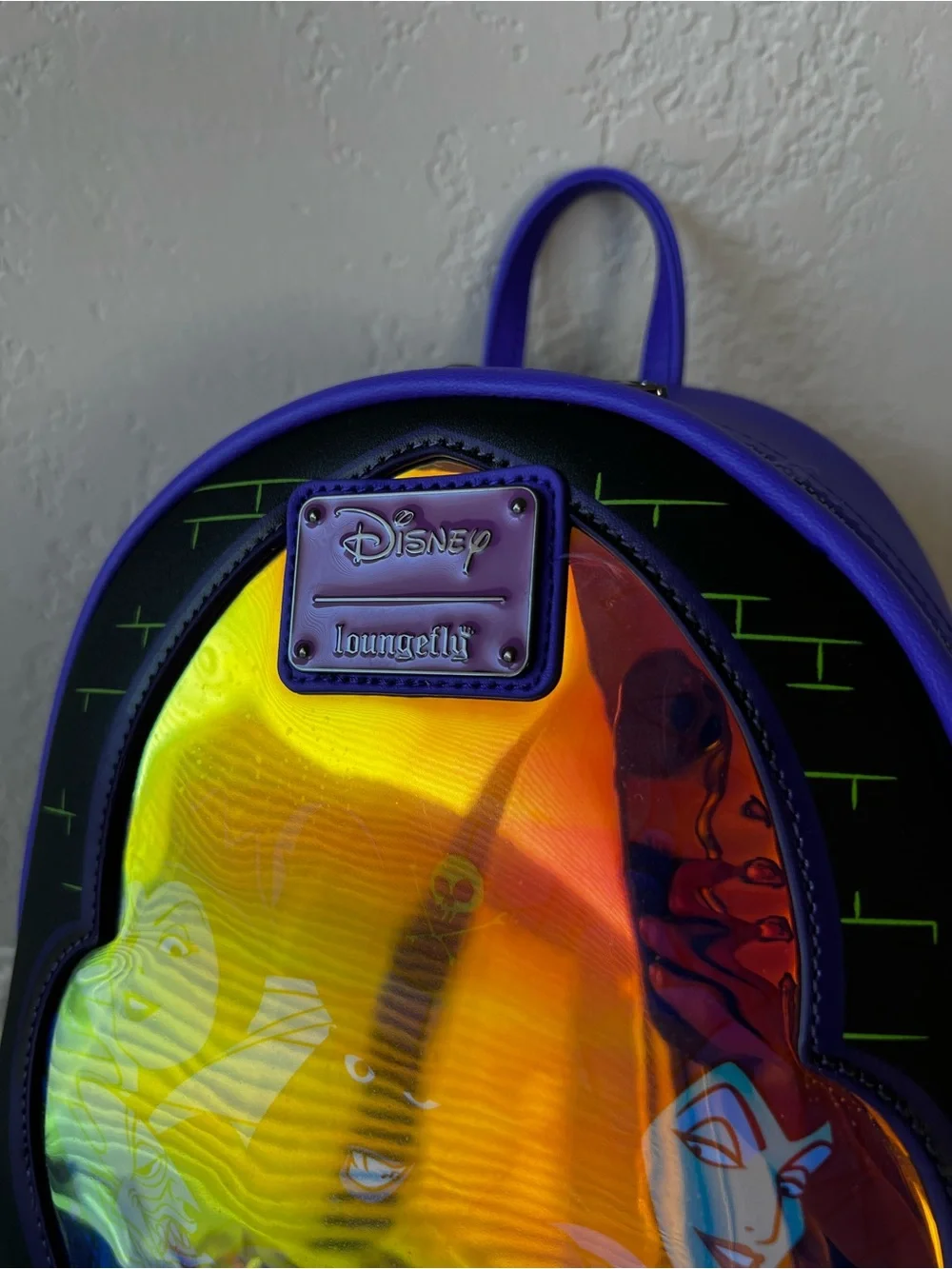 Loungefly Disney Villains Stained Glass Glow Mini Backpack Maleficent Evil Queen